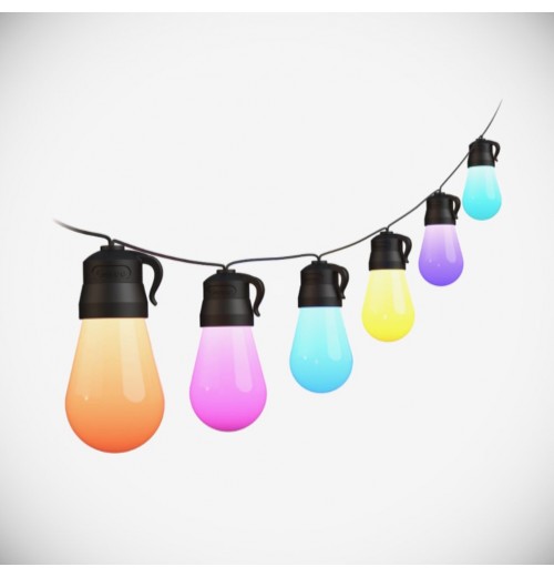 Warm White Wi-Fi & Bluetooth Smart Outdoor String Lights with RGBIC Technology [Energy Class F]